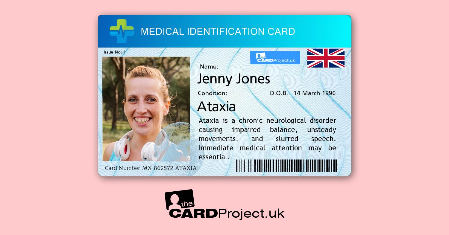 Ataxia Premium Medical ID Card (FRONT)